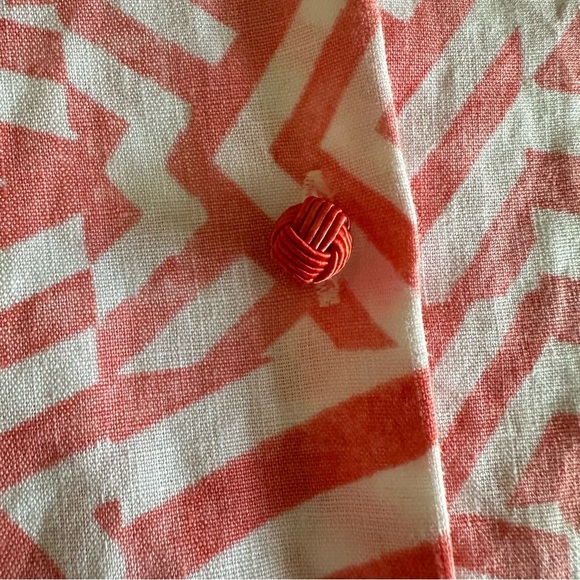 Connie Roberson Shirt Womens L Linen Button Up Geometric Lagenlook Made in USA - Picture 4 of 15